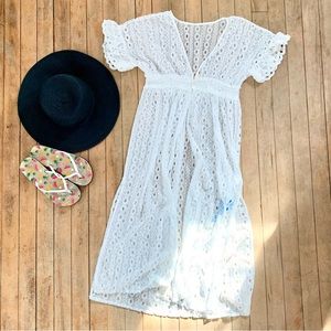 Cupshe white lace swim cover up, Ladies Small